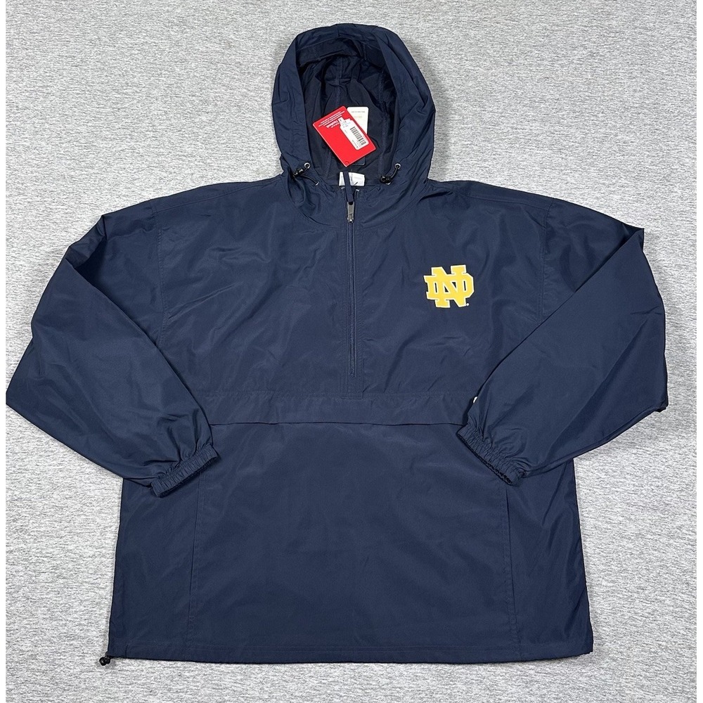 Champion Notre Dame Fighting Irish Jacket Mens XL Blue Lightweight College NEW